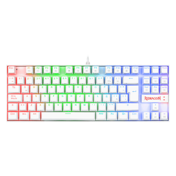 Teclado Gamer Redragon Kumara K552 RGB, Mecanico Blanco